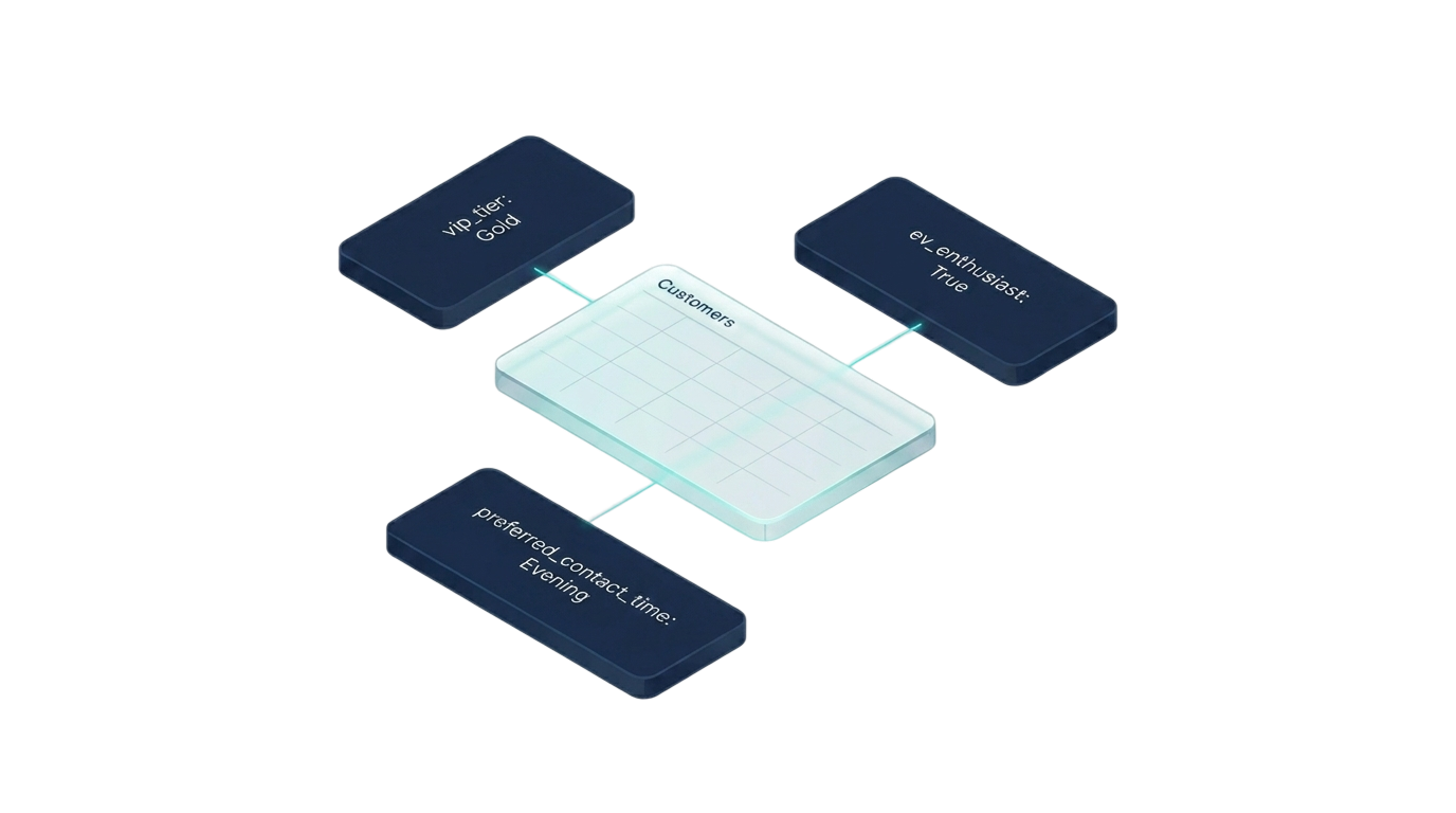 Custom properties and custom objects extending the native data model